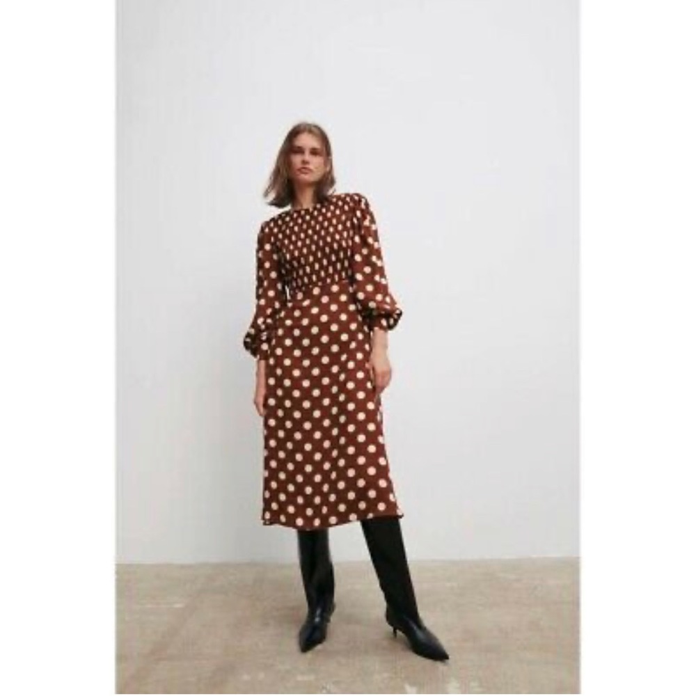 Zara Midi Dress with Polka Dots